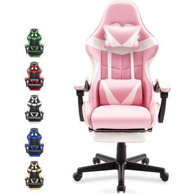 2022 Pink Best Leather Gaming Chair Reclining Racing Chair Office Chair