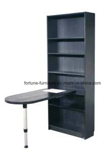 Modern Wooden Black Color Bookcase &amp; Desk Combination (I&D-70381 &70305)
