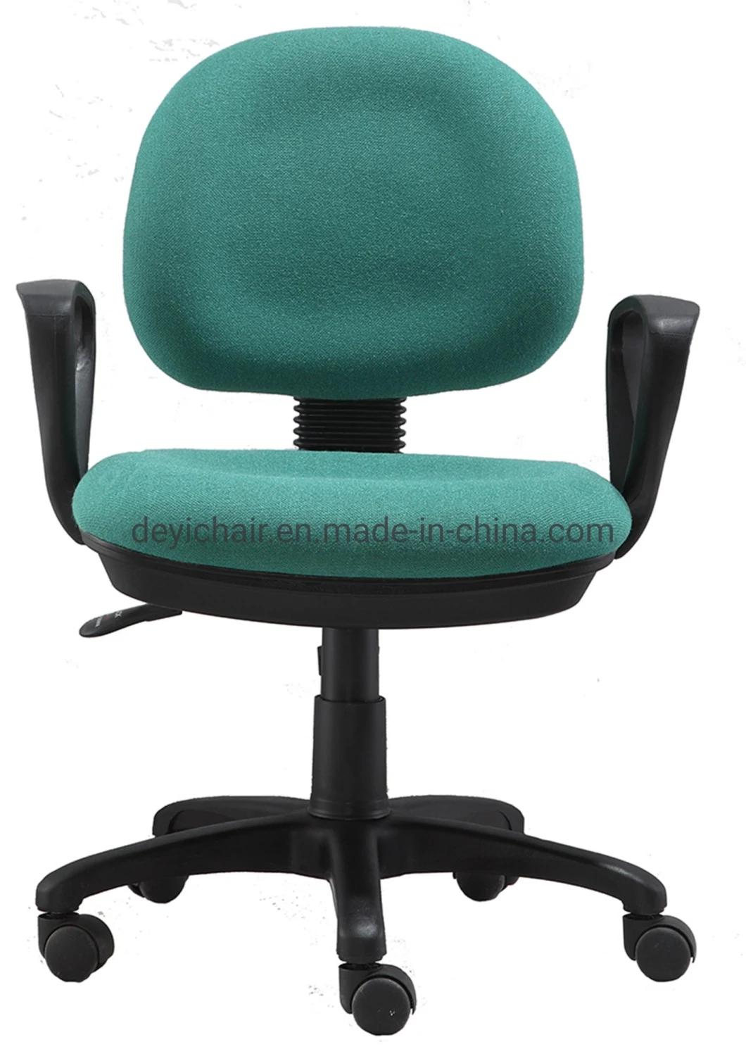 Small Round Back Simple Tilting Mechanism with PP Armrest B300mm Nylon Base Green Color Office Chair