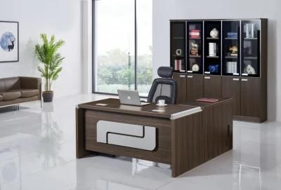 Full Set with Side Table and Mobile Drawer MDF L Shaped Wooden Office Executive Desk