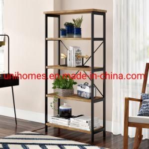 Bookshelf, Rustic Vintage Industrial Etagere Bookcase, Open Metal Farmhouse Book Shelf