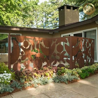 Corten Steel Rusty Simple Garden Decorative Screen and Panel