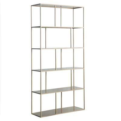 Stylish and Simple Wrought Iron Bookshelf, Floor-to-Wall Partition Shelf 0597