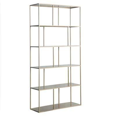 Stylish and Simple Wrought Iron Bookshelf, Floor-to-Wall Partition Shelf 0597