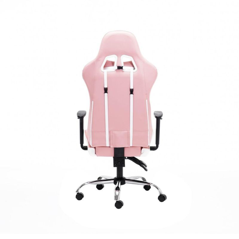 Lovely Silla Gamer Rosa Pink Gaming Chair Pink with Footrest Gaming Computer Chair