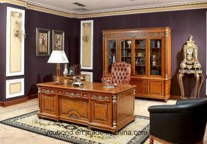 0029 Italian Royal Wooden Furniture Style Luxury Brass Decoration Study Desk