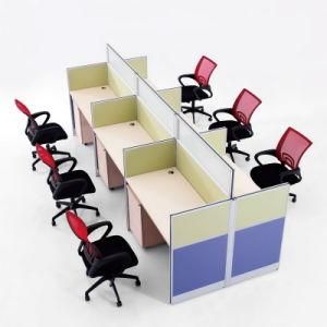 Modern Design Linear Office Workstation Fabric Partition in Glass Top (S45)
