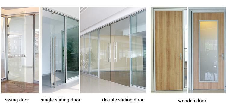 Modern Office Glass Partition HK55s 12mm Glass Aluminium Office Glass Partition