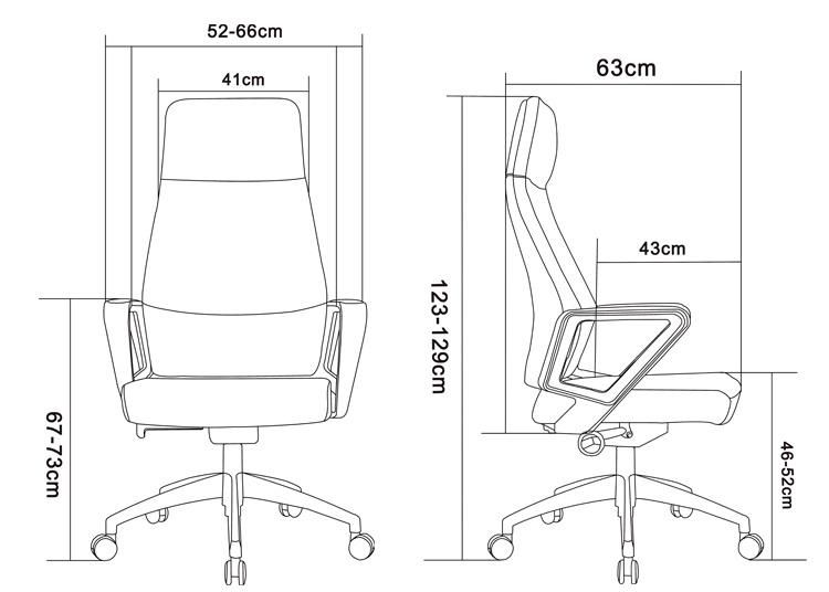 High Quality Luxury High Back Boss Modern Design Black Executive PU Leather Chair