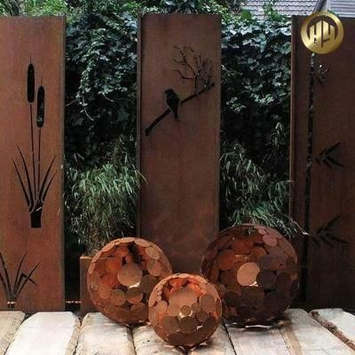 Courtyard Modern Style Rectangular Design Corten Steel Screen and Panel