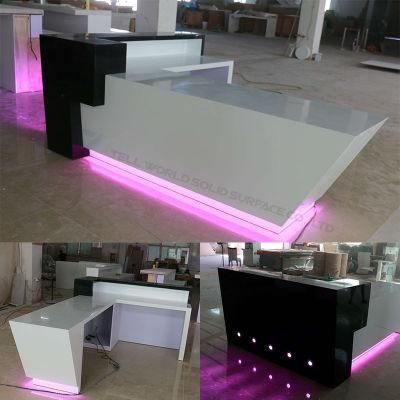 Hotel Solid Surface Lighted Commercial Restaurant Reception Desk