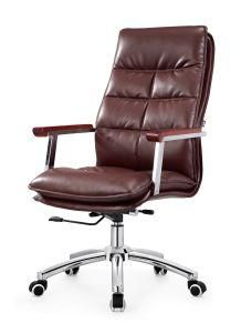 Wholesale Modern Office Furniture Chairs High Back Leather Chair with Wood Armrest A178