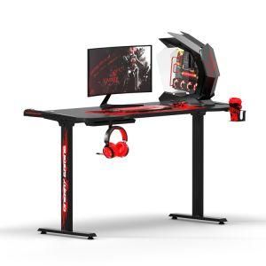 Visky Home Office Computer Gamer Desk Workstation Gaming Desk with Cup Holder &amp; Headphone Hook