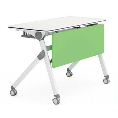 Modular Commercial Wooden Office Folding Table Training Desk with Wheels