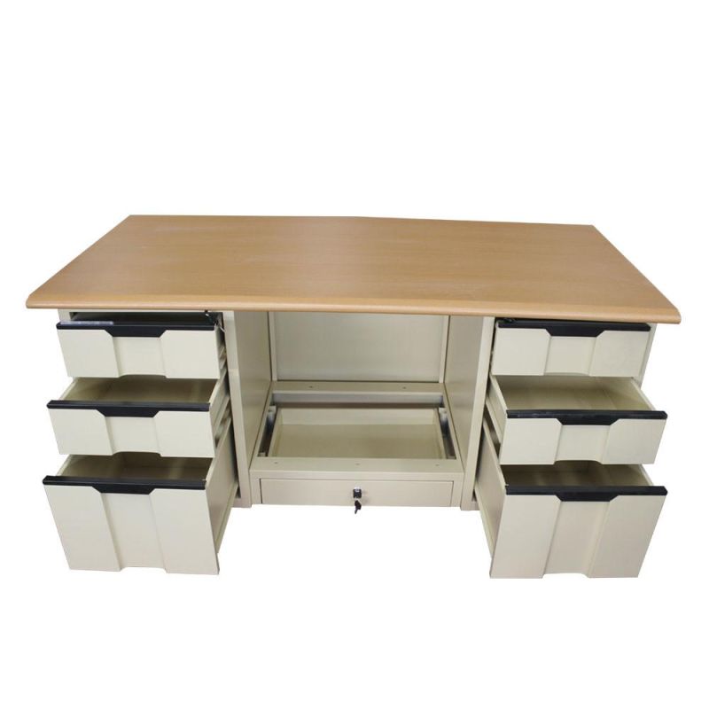 Office Table Computer Table 6 Storage Drawers Office Furniture Metal Office Desk Steel Table with Drawers