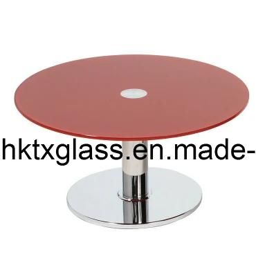 Coffice Glass Table Top / Red Glass Table Top / Round Glass Top Table