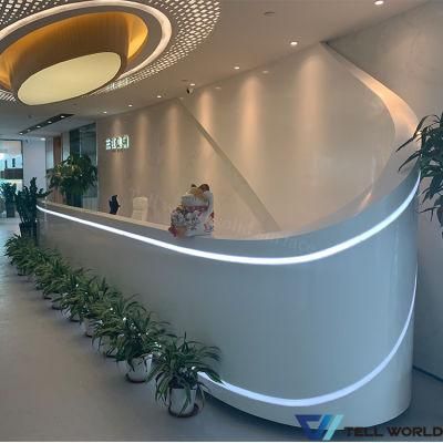 Counter 2019 Curved Marble 3 Person Reception Desk