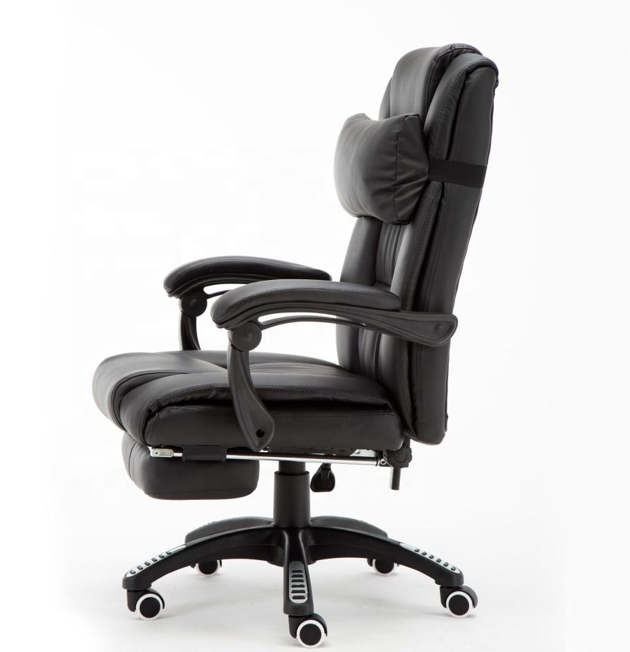 High Back Black Reclining Office Chair with Leg Rest