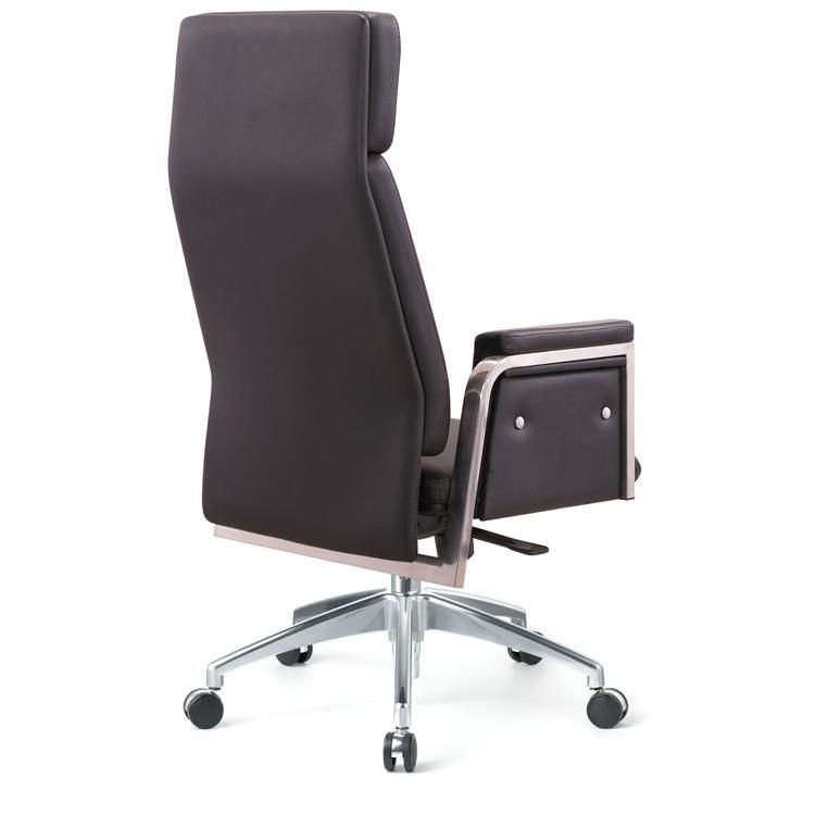 White Cow Leather Foam Type High Back Executive Office Chair