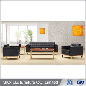 Modern Style Office Leather Sofa with Metal Feet (S018)