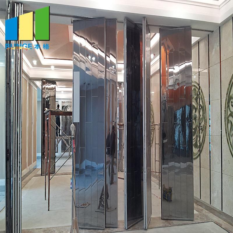 Manufacturer Partition Wall Aluminium Movable Mirror Glass Wall Panel Partition