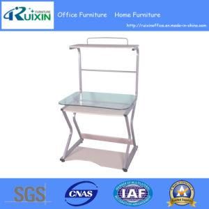 Glass Metal Silver Computer Desk (RX-8891)