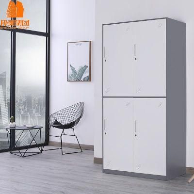 Metal Wardrobe with Mirror Cloth Storage Furniture Wardrobe Cabinet
