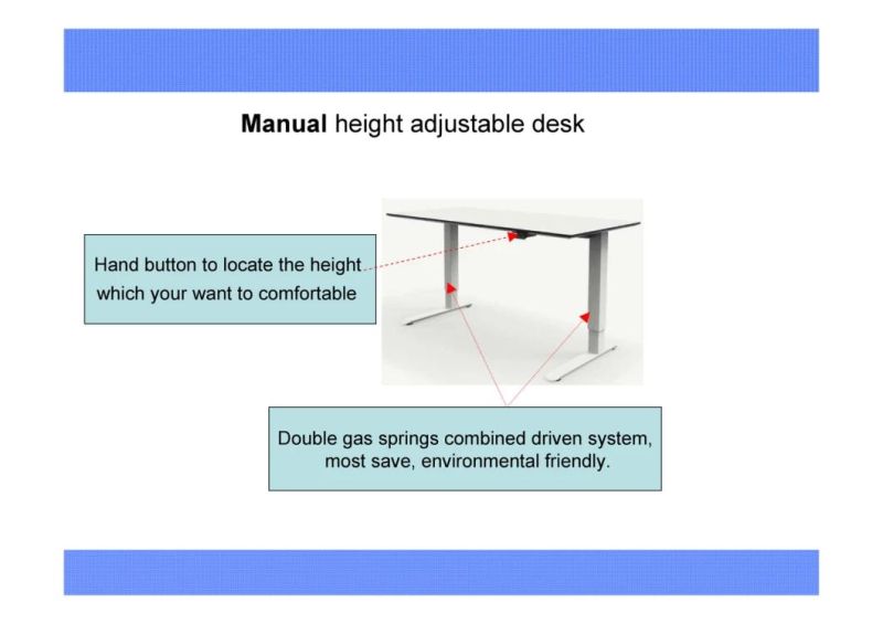 Modern Furniture Manual Height Adjustable Standing Office Workstation Study Computer Table (Milano)