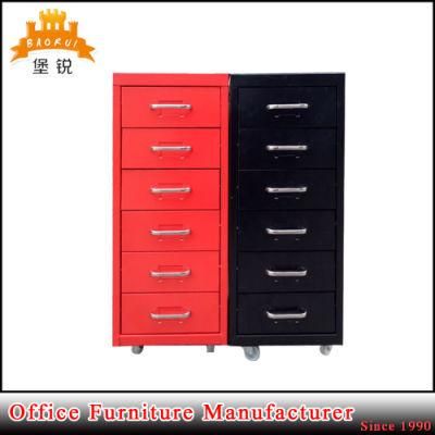 Children Use Small Metal 6 Drawer Office Storage Cabinet