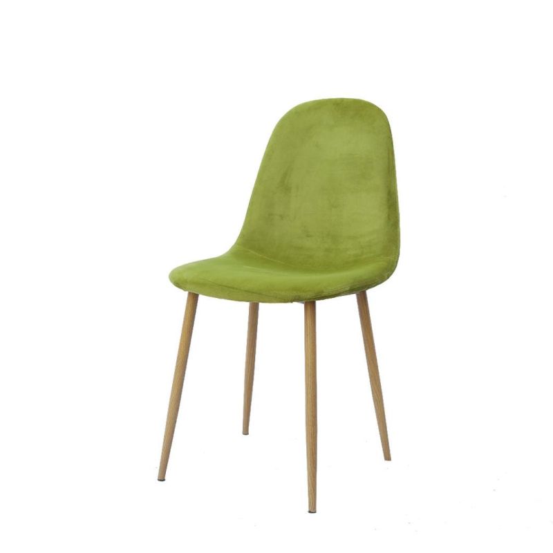 Modern Blue Velvet Fabric Dining Chair