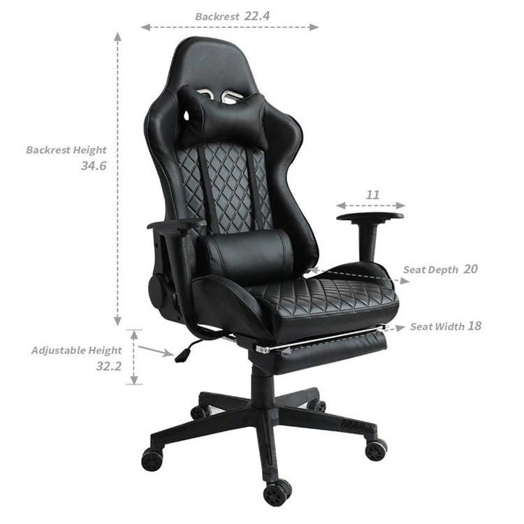 (AIHUA) Wholesale OEM Gaming Chair with Rectractible Footrest, Lumbar Support and Headrest