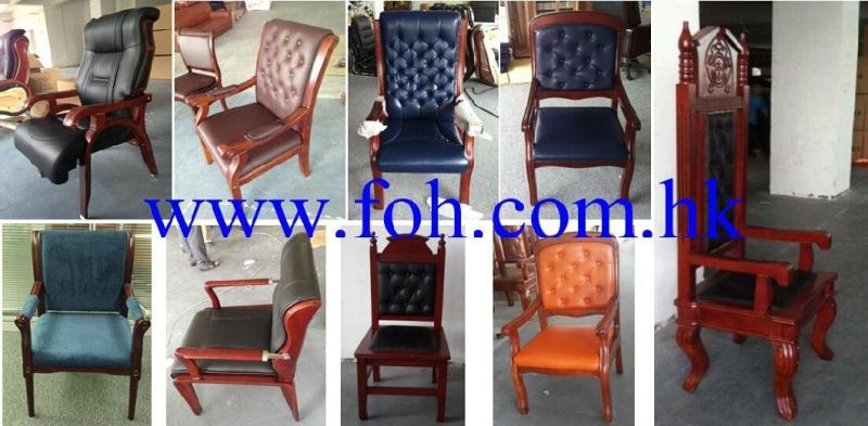 Genuine Leather Court Chair with Button Tufted Design (FOH-F28)