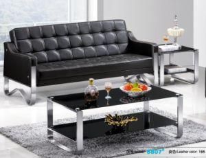 Modern Design Metal Frame Leather Leisure Sofa 3 Seater