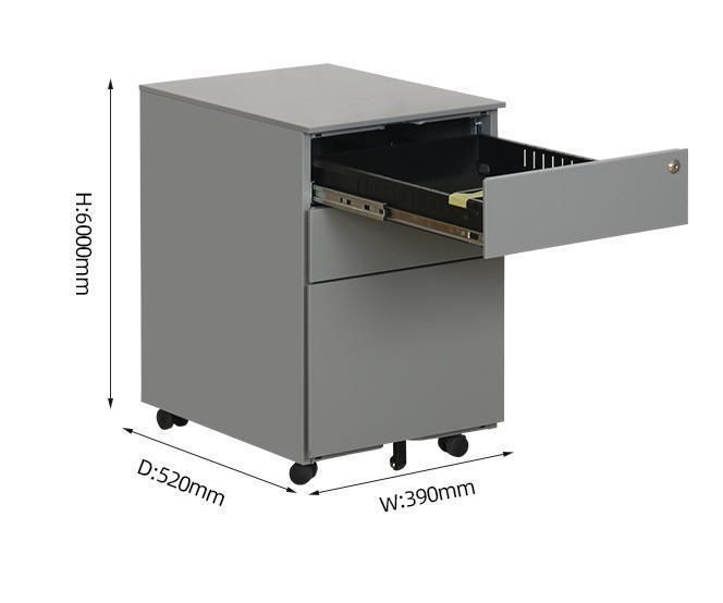 Steel Pre-Assembled Office Used Rolling Mobile Pedestal Storage Cabinet