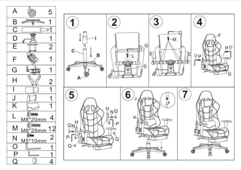 High Back Adjustable Upholstery PC Computer Gaming Chair with Footrest