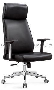 Fixed Office Manager Boss Executive Chair with Leather Faced