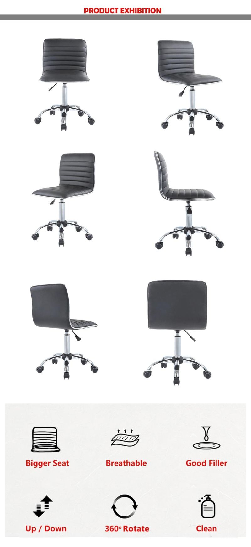 Home Bar Stools Cheap Bar Stools PU Seats Swivel Bar Chair with Wheels