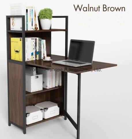 Chinese Office Furniture Wooden Computer Table with Stainless Steel Legs