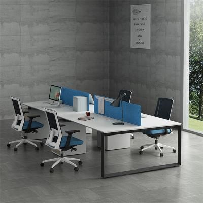 High Quality Standard Size New Type Office Furniture Modern 4 Person Office Desk Workstation with Fixed Wooden Pedestal
