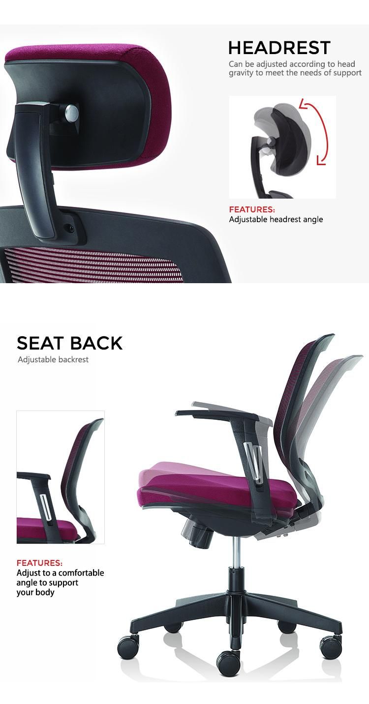 Fashion Modern Style Office Furniture Ergonomic MID Back Mesh Fabric Boss Office Chair