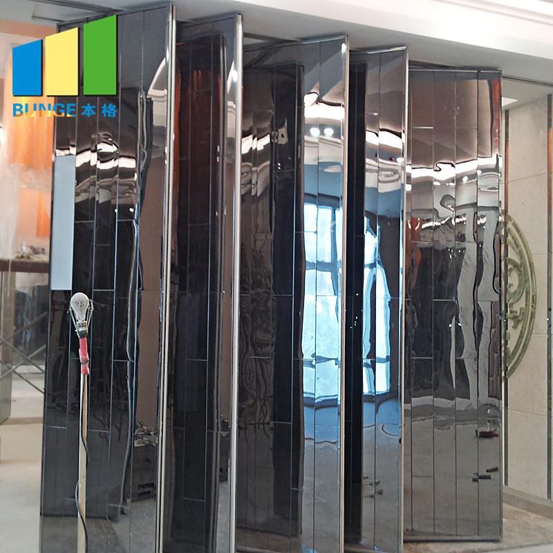 Manufacturer Partition Wall Aluminium Movable Mirror Glass Wall Panel Partition