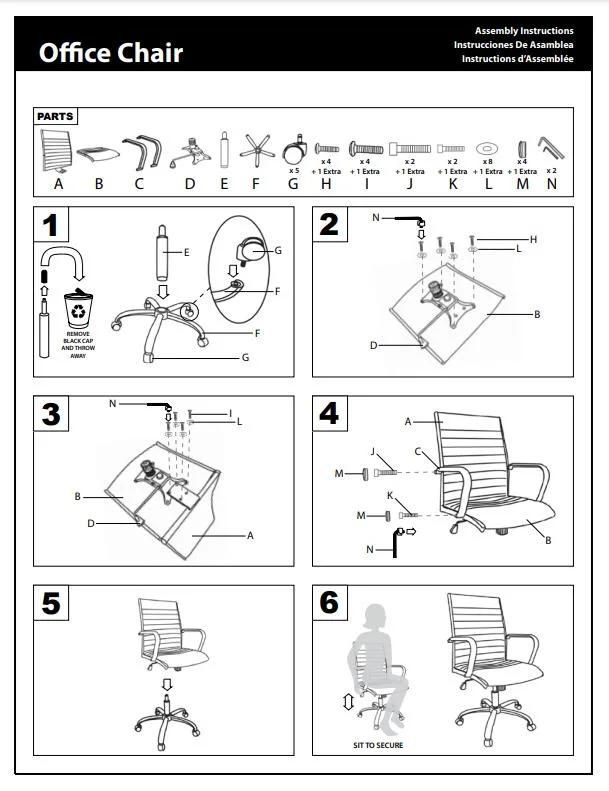 Faux Leather Adjustable Ergonomic Swivel Office Conference Chair
