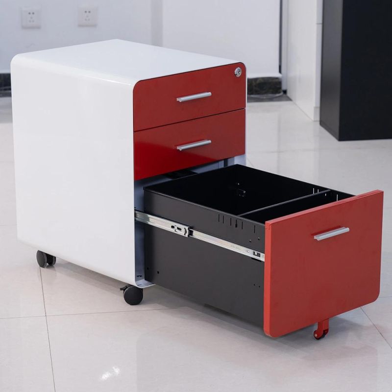 Most Popular Metal Steel File Storage Mobile Pedestal 3 Drawer Cabinet Under Office Desk