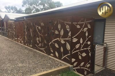 Courtyard Rectangular Decorative Corten Steel Rusty Metal Screen