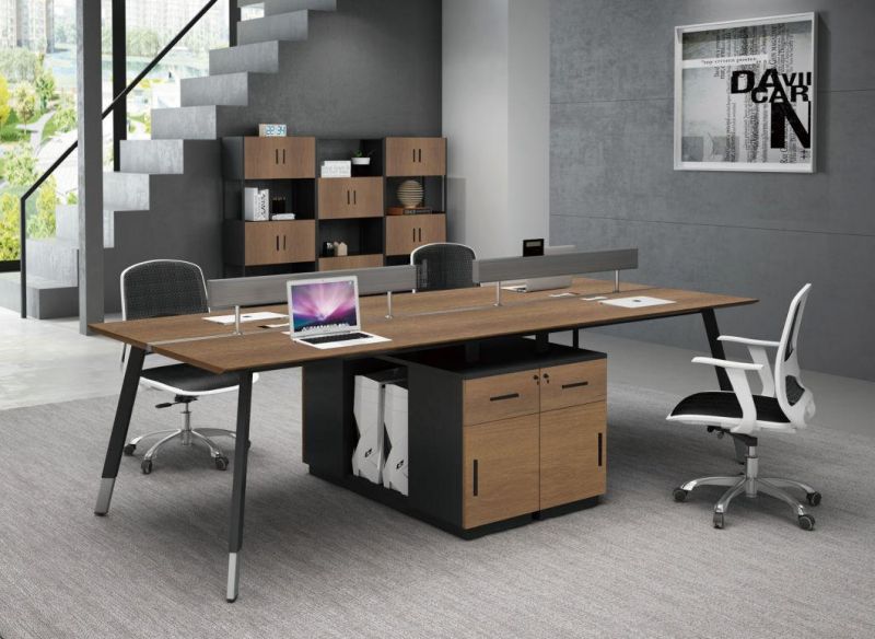 Modern Design Durable Public Computer Partition 4 Person Office Workstation