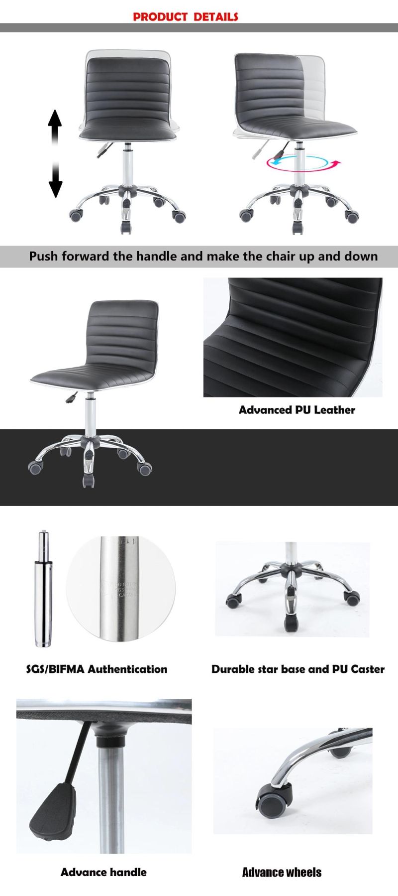 Home Bar Stools Cheap Bar Stools PU Seats Swivel Bar Chair with Wheels