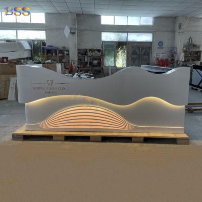 Dental Reception Desk Modern Solid Surface Acrylic Modern Dental Reception