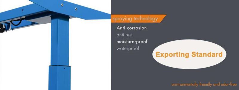 Ergonomic Adjustable Motorized Standing Desk Square Column