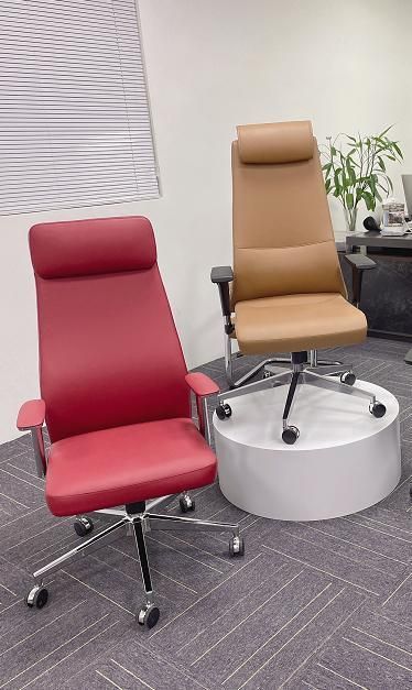 Office Furniture Synthetic Vinyl PU Leather High Back Swivel Staff Boss Executive Modern Office Chairs