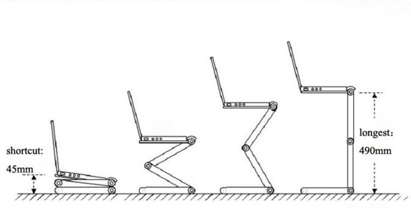 Portable Adjustable Aluminum Laptop Desk Stand Table Vented Notebook